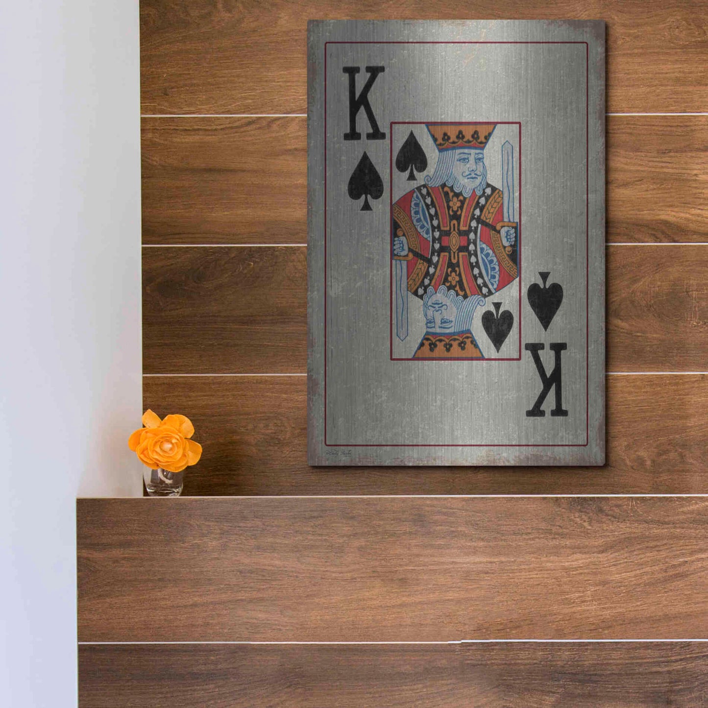 Luxe Metal Art 'King of Spades' by Cindy Jacobs, Metal Wall Art,12x16