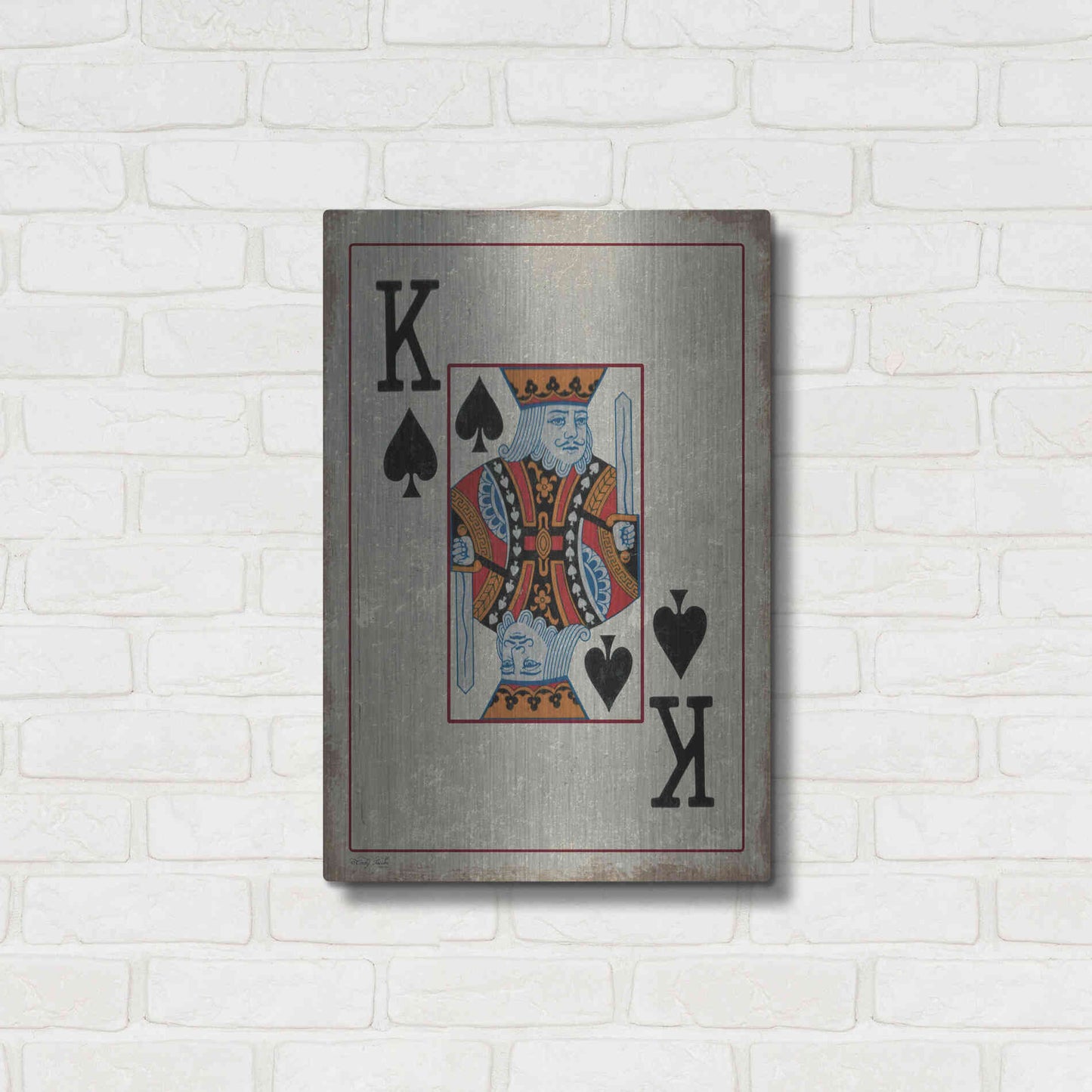 Luxe Metal Art 'King of Spades' by Cindy Jacobs, Metal Wall Art,16x24