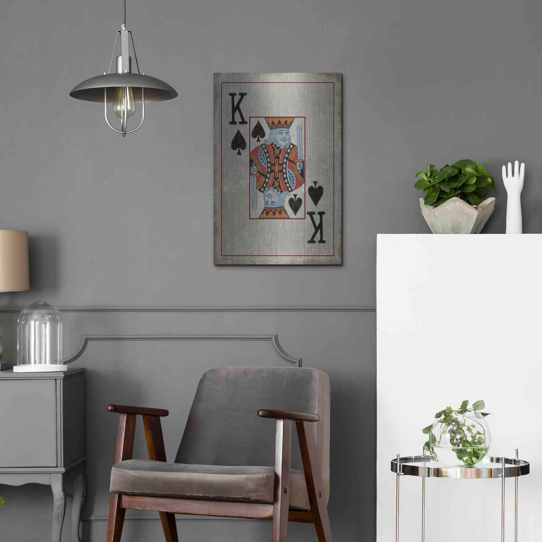 Luxe Metal Art 'King of Spades' by Cindy Jacobs, Metal Wall Art,16x24
