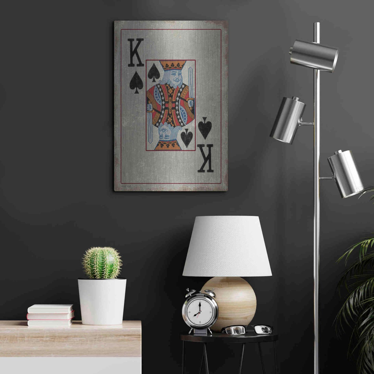 Luxe Metal Art 'King of Spades' by Cindy Jacobs, Metal Wall Art,16x24