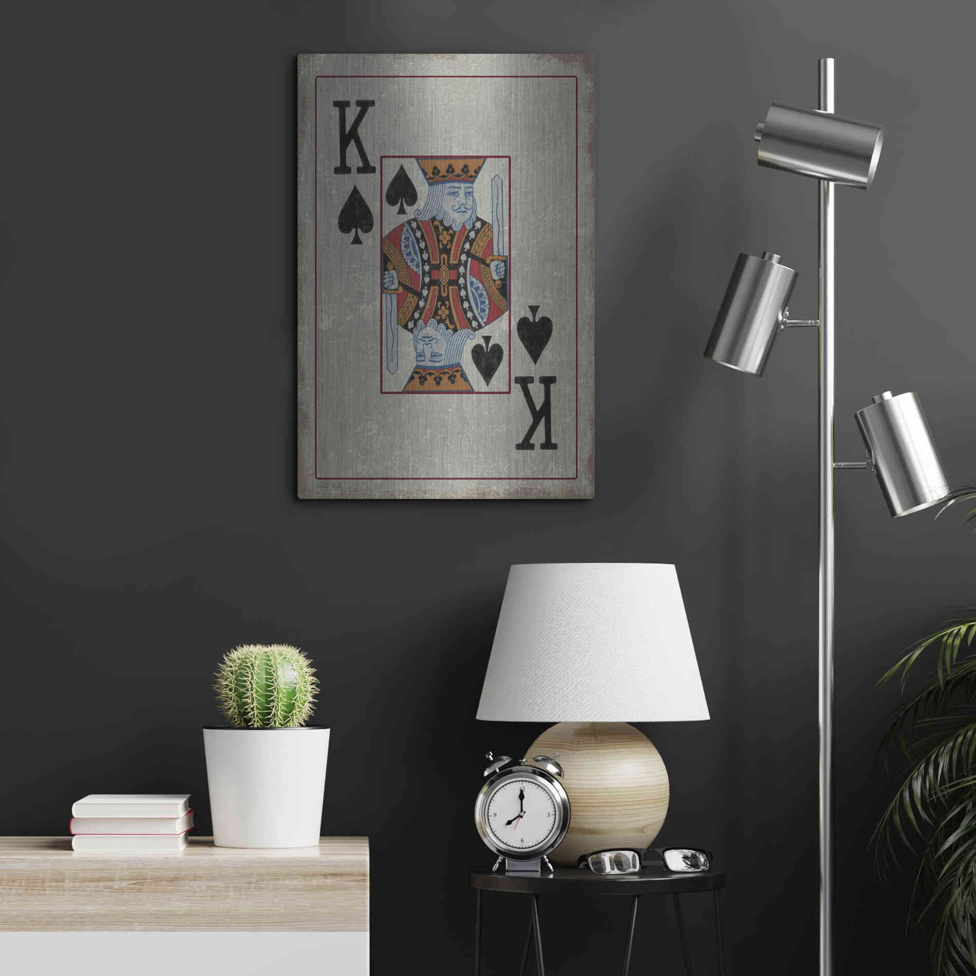 Luxe Metal Art 'King of Spades' by Cindy Jacobs, Metal Wall Art,16x24