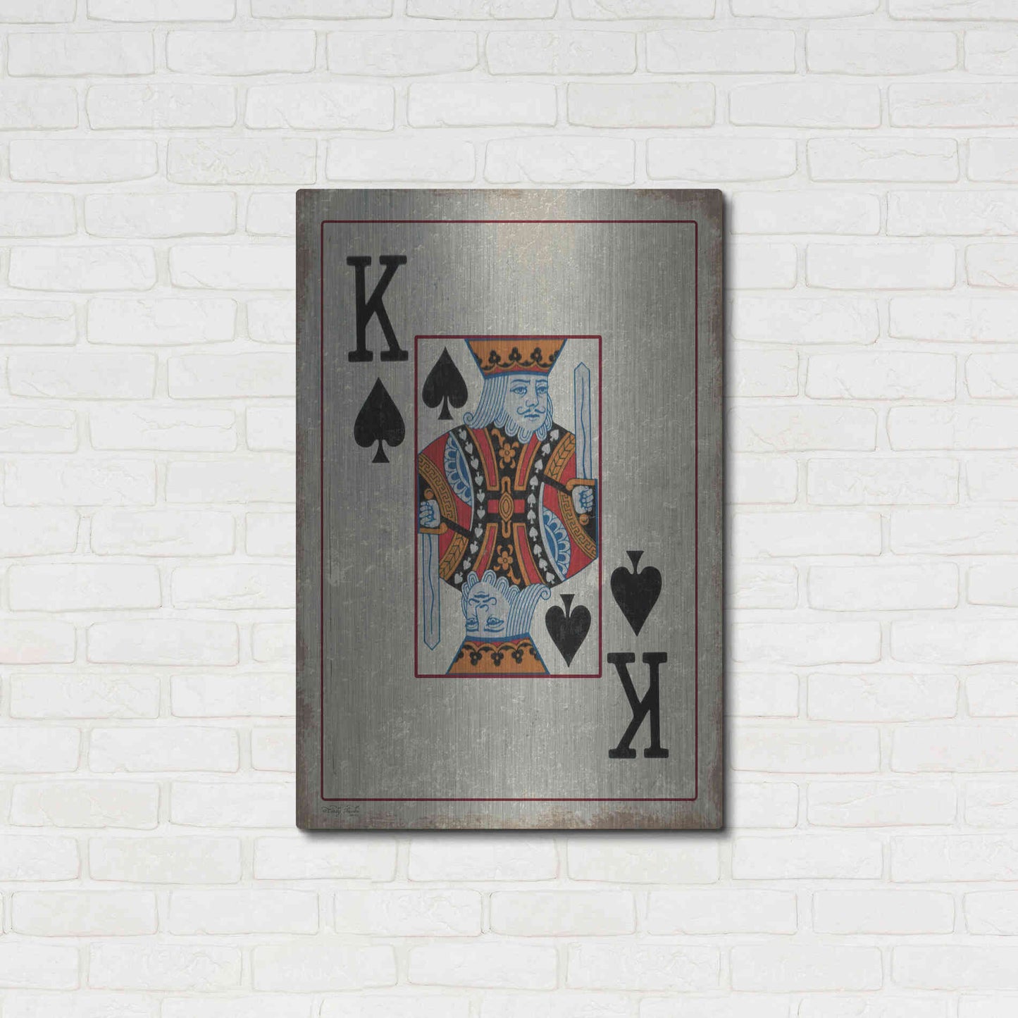 Luxe Metal Art 'King of Spades' by Cindy Jacobs, Metal Wall Art,24x36