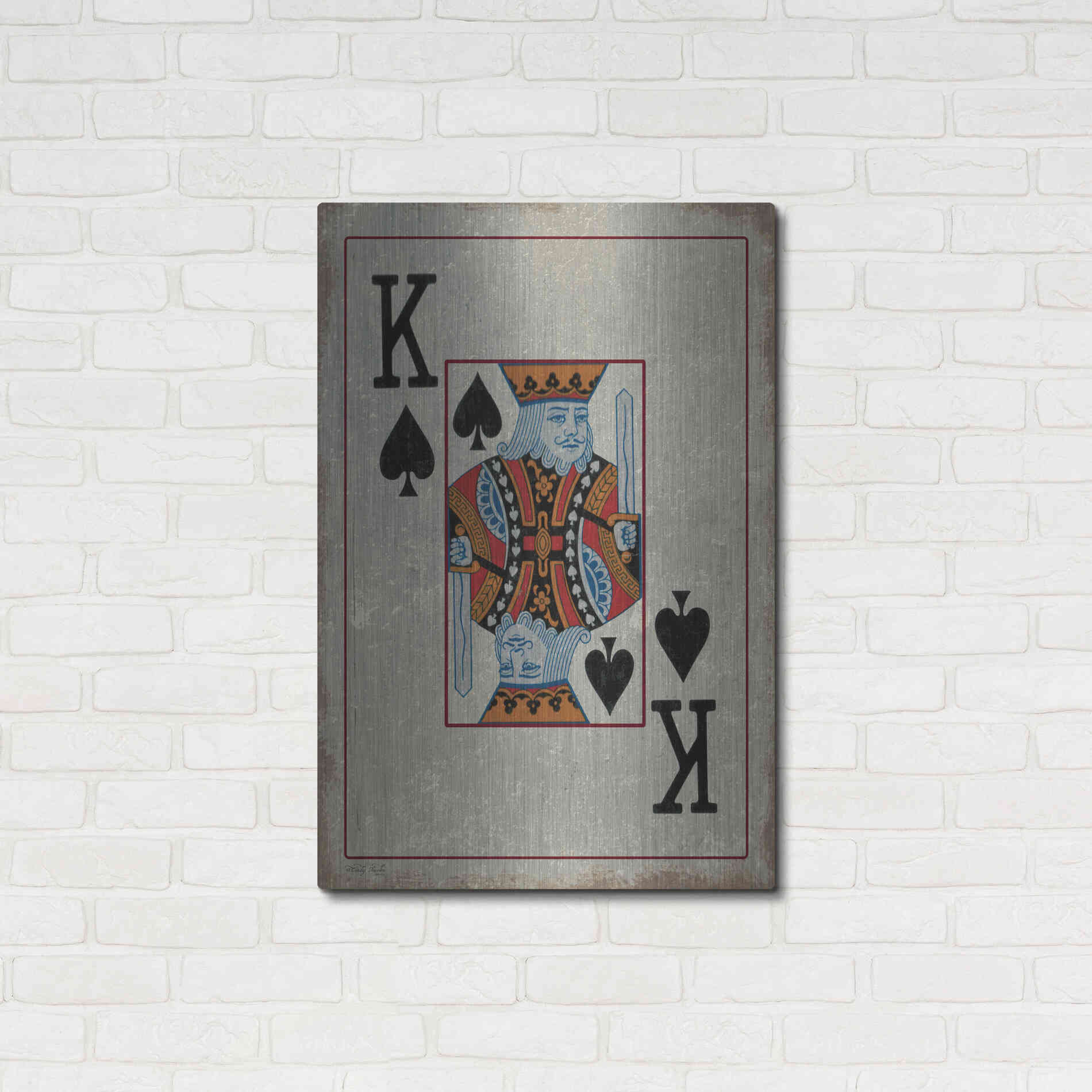 Luxe Metal Art 'King of Spades' by Cindy Jacobs, Metal Wall Art,24x36
