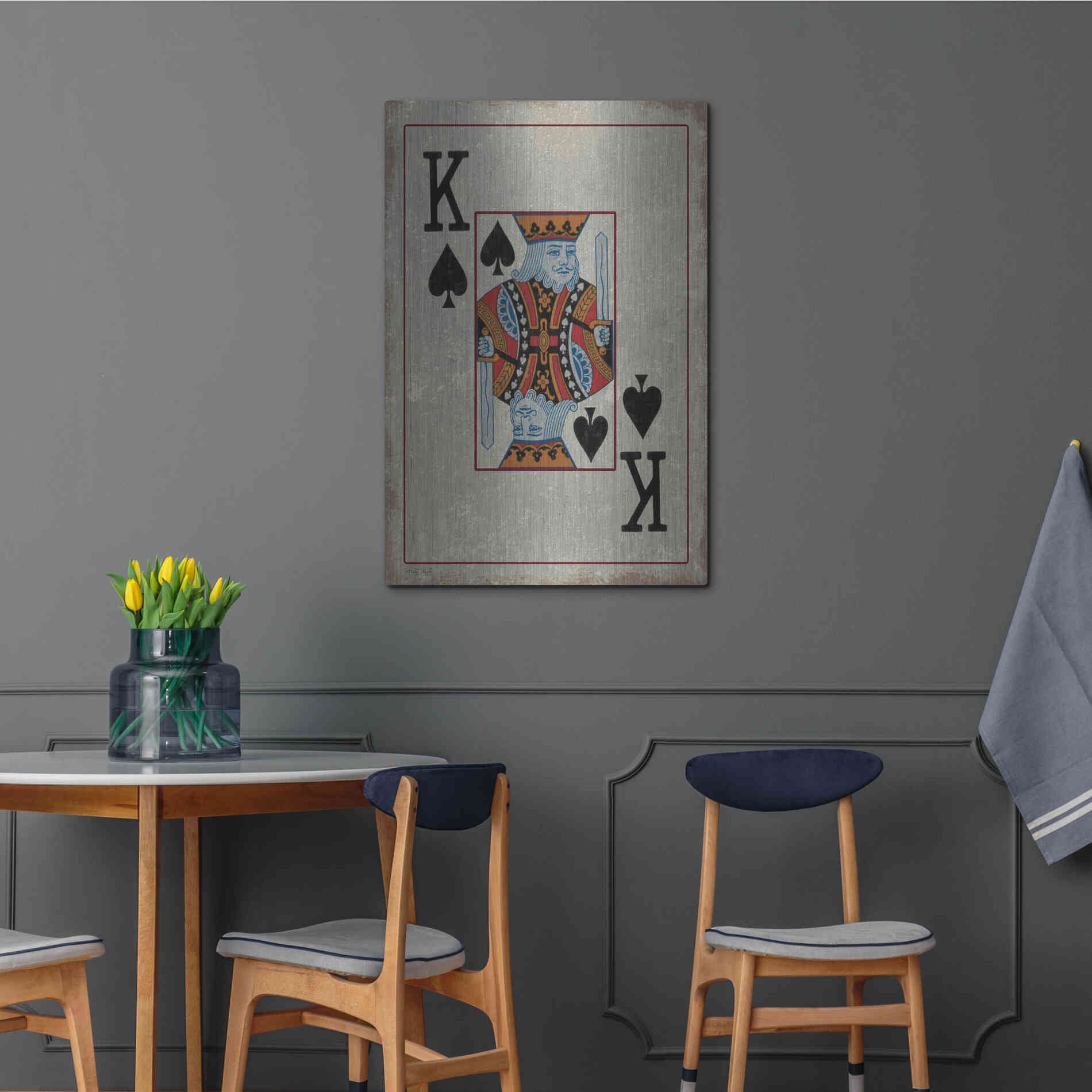 Luxe Metal Art 'King of Spades' by Cindy Jacobs, Metal Wall Art,24x36