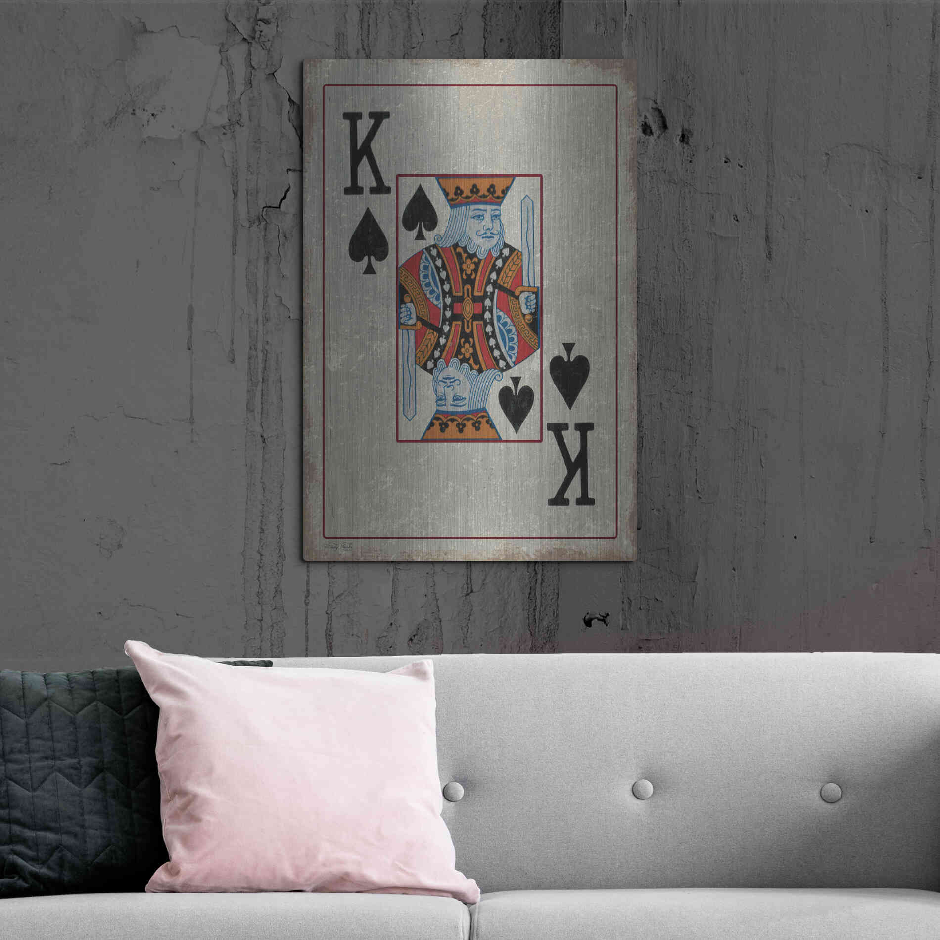 Luxe Metal Art 'King of Spades' by Cindy Jacobs, Metal Wall Art,24x36