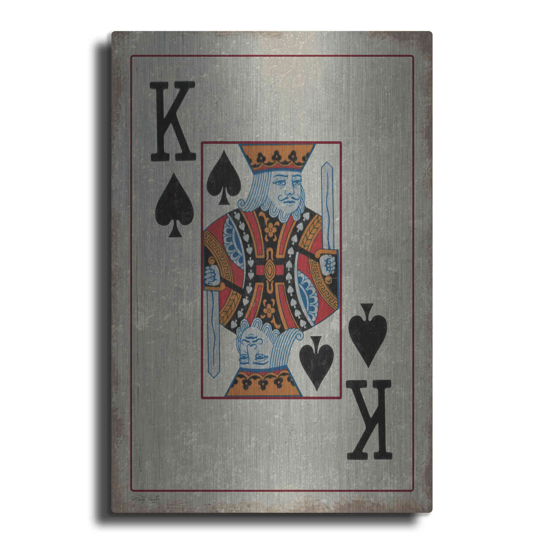 Luxe Metal Art 'King of Spades' by Cindy Jacobs, Metal Wall Art
