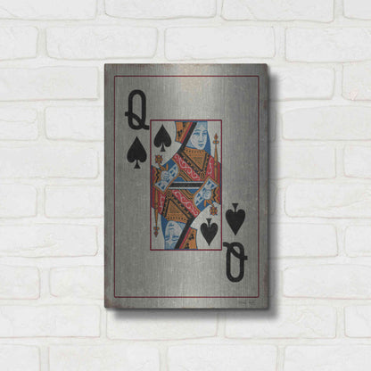 Luxe Metal Art 'Queen of Spades' by Cindy Jacobs, Metal Wall Art,12x16