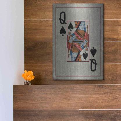 Luxe Metal Art 'Queen of Spades' by Cindy Jacobs, Metal Wall Art,12x16