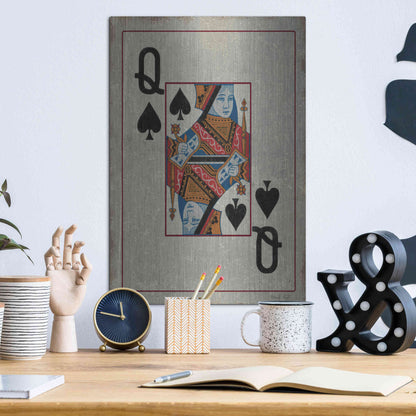 Luxe Metal Art 'Queen of Spades' by Cindy Jacobs, Metal Wall Art,12x16