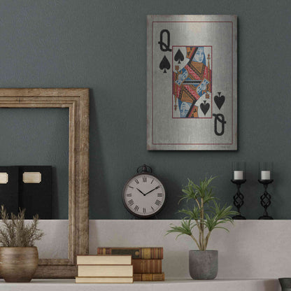 Luxe Metal Art 'Queen of Spades' by Cindy Jacobs, Metal Wall Art,12x16