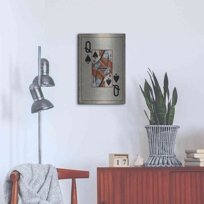 Luxe Metal Art 'Queen of Spades' by Cindy Jacobs, Metal Wall Art,16x24