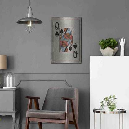 Luxe Metal Art 'Queen of Spades' by Cindy Jacobs, Metal Wall Art,16x24