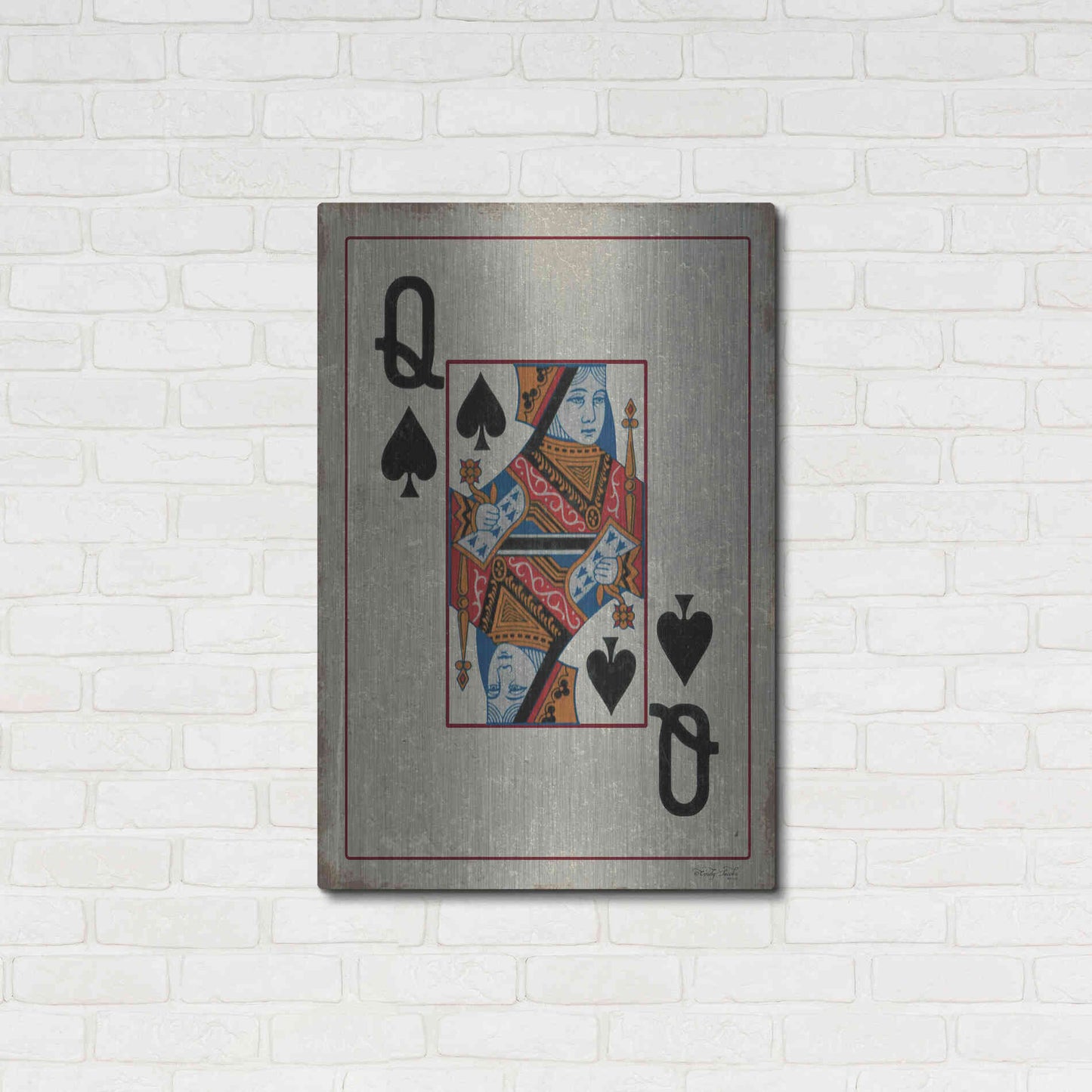 Luxe Metal Art 'Queen of Spades' by Cindy Jacobs, Metal Wall Art,24x36