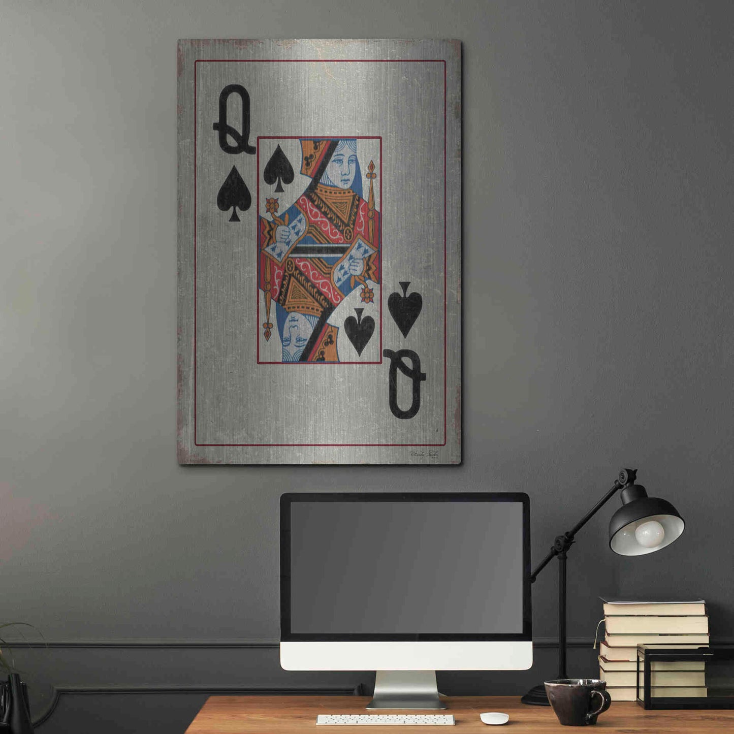 Luxe Metal Art 'Queen of Spades' by Cindy Jacobs, Metal Wall Art,24x36
