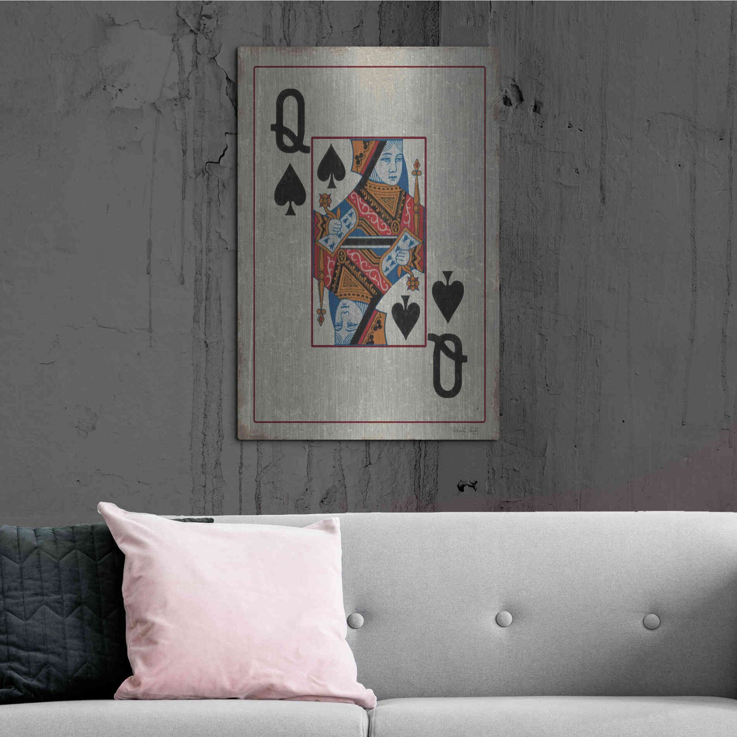 Luxe Metal Art 'Queen of Spades' by Cindy Jacobs, Metal Wall Art,24x36