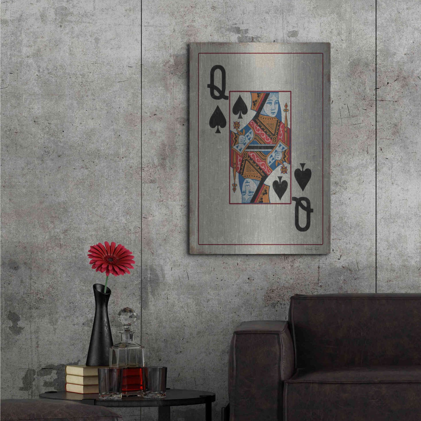 Luxe Metal Art 'Queen of Spades' by Cindy Jacobs, Metal Wall Art,24x36