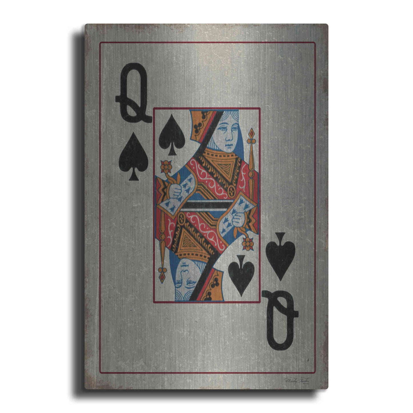 Luxe Metal Art 'Queen of Spades' by Cindy Jacobs, Metal Wall Art