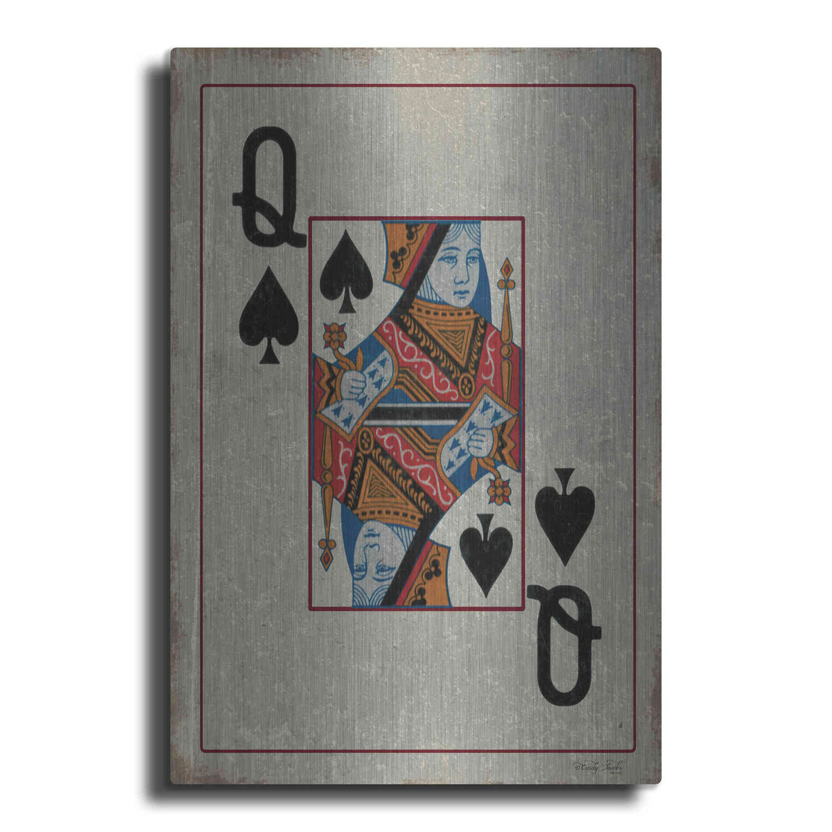 Luxe Metal Art 'Queen of Spades' by Cindy Jacobs, Metal Wall Art
