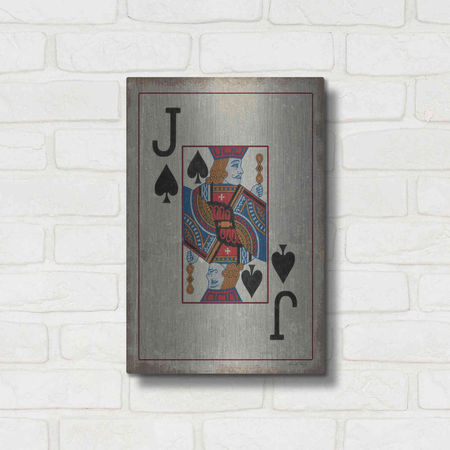 Luxe Metal Art 'Jack of Spades' by Cindy Jacobs, Metal Wall Art,12x16