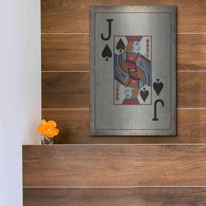 Luxe Metal Art 'Jack of Spades' by Cindy Jacobs, Metal Wall Art,12x16