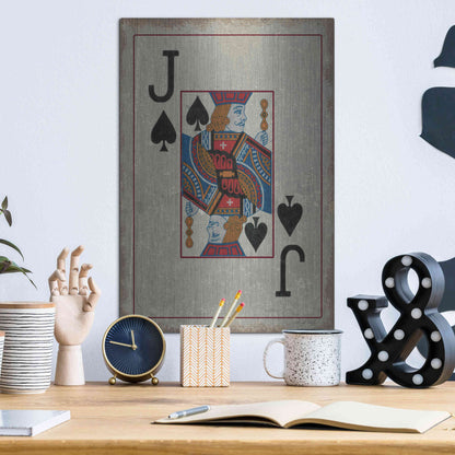 Luxe Metal Art 'Jack of Spades' by Cindy Jacobs, Metal Wall Art,12x16