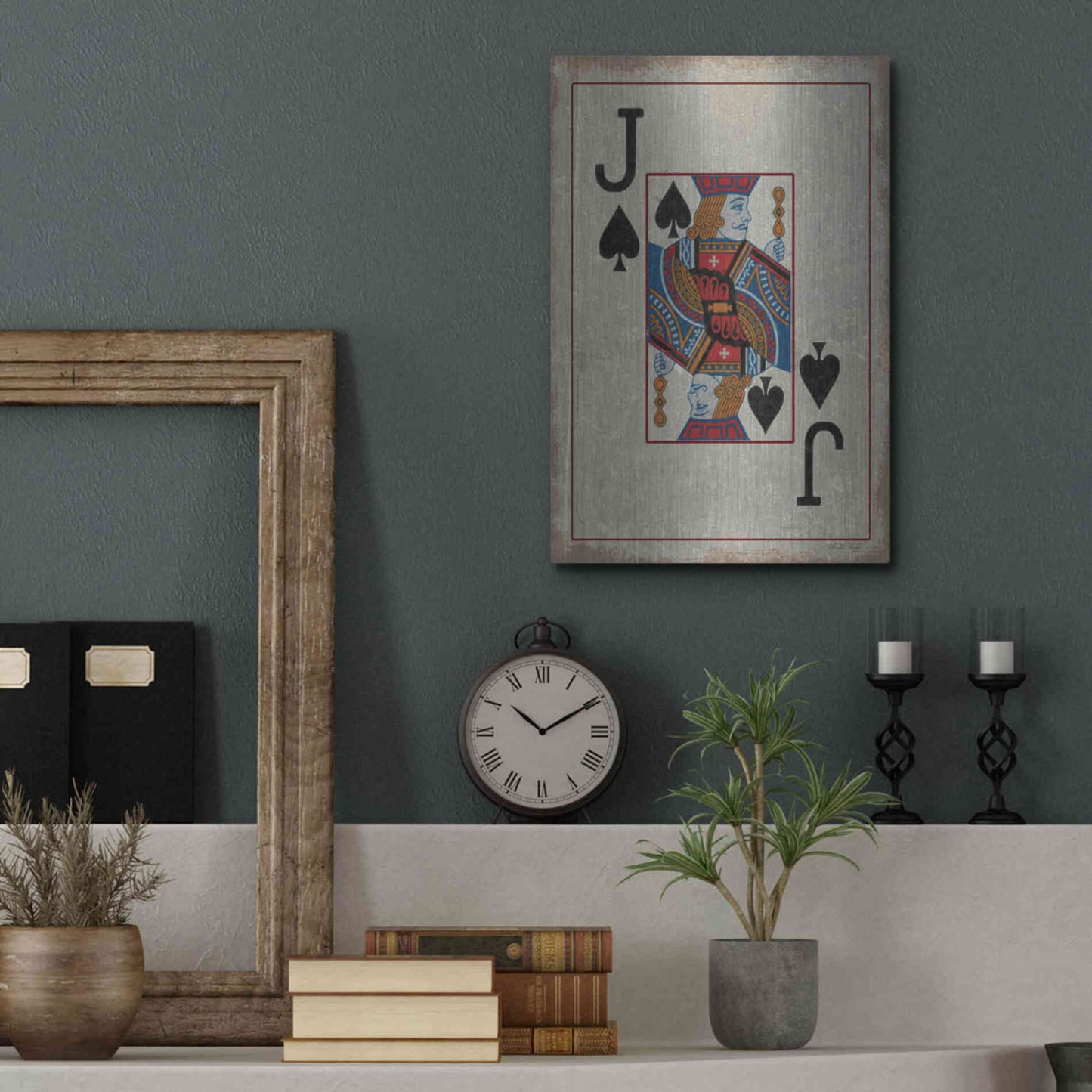 Luxe Metal Art 'Jack of Spades' by Cindy Jacobs, Metal Wall Art,12x16