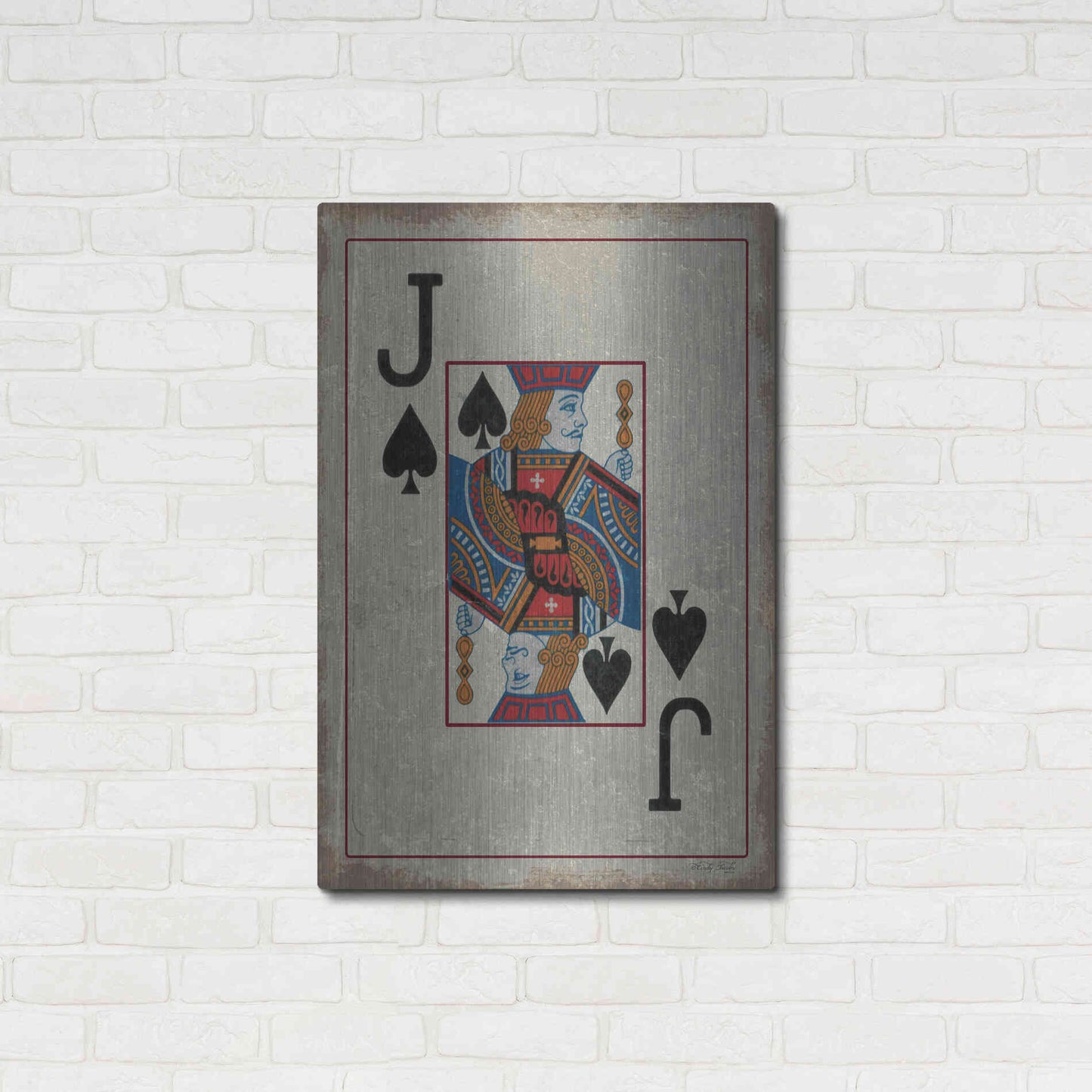 Luxe Metal Art 'Jack of Spades' by Cindy Jacobs, Metal Wall Art,24x36