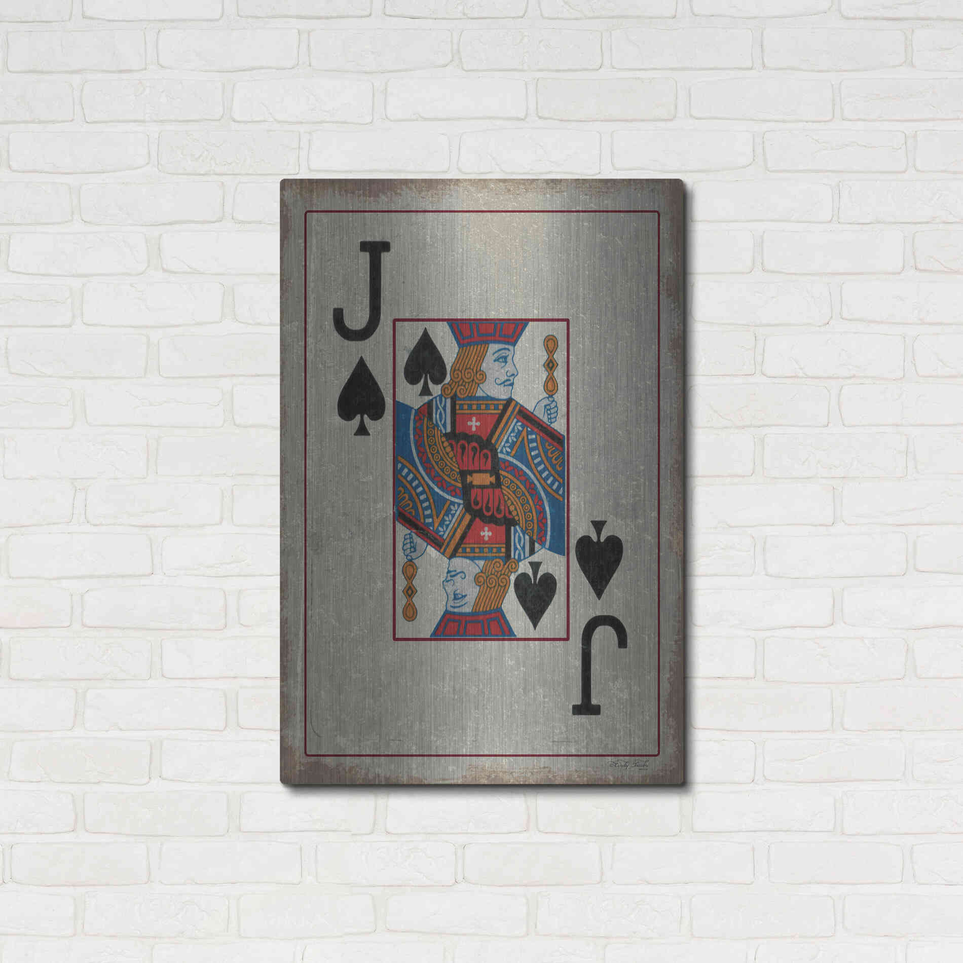 Luxe Metal Art 'Jack of Spades' by Cindy Jacobs, Metal Wall Art,24x36