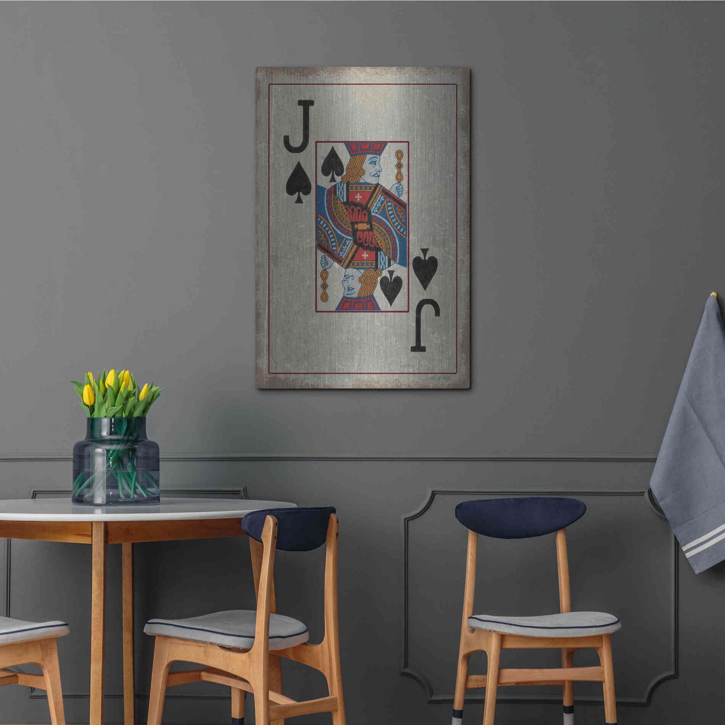 Luxe Metal Art 'Jack of Spades' by Cindy Jacobs, Metal Wall Art,24x36