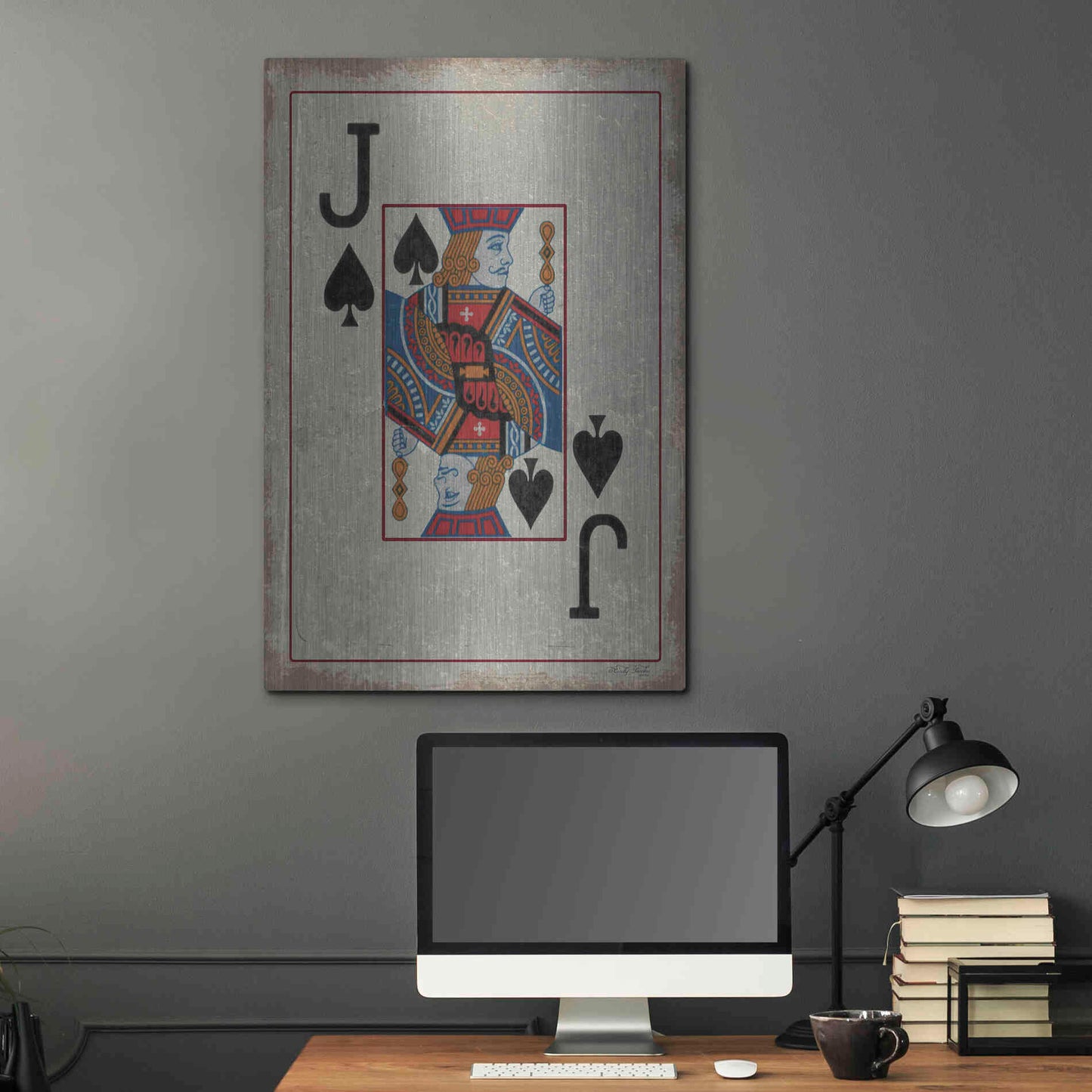 Luxe Metal Art 'Jack of Spades' by Cindy Jacobs, Metal Wall Art,24x36