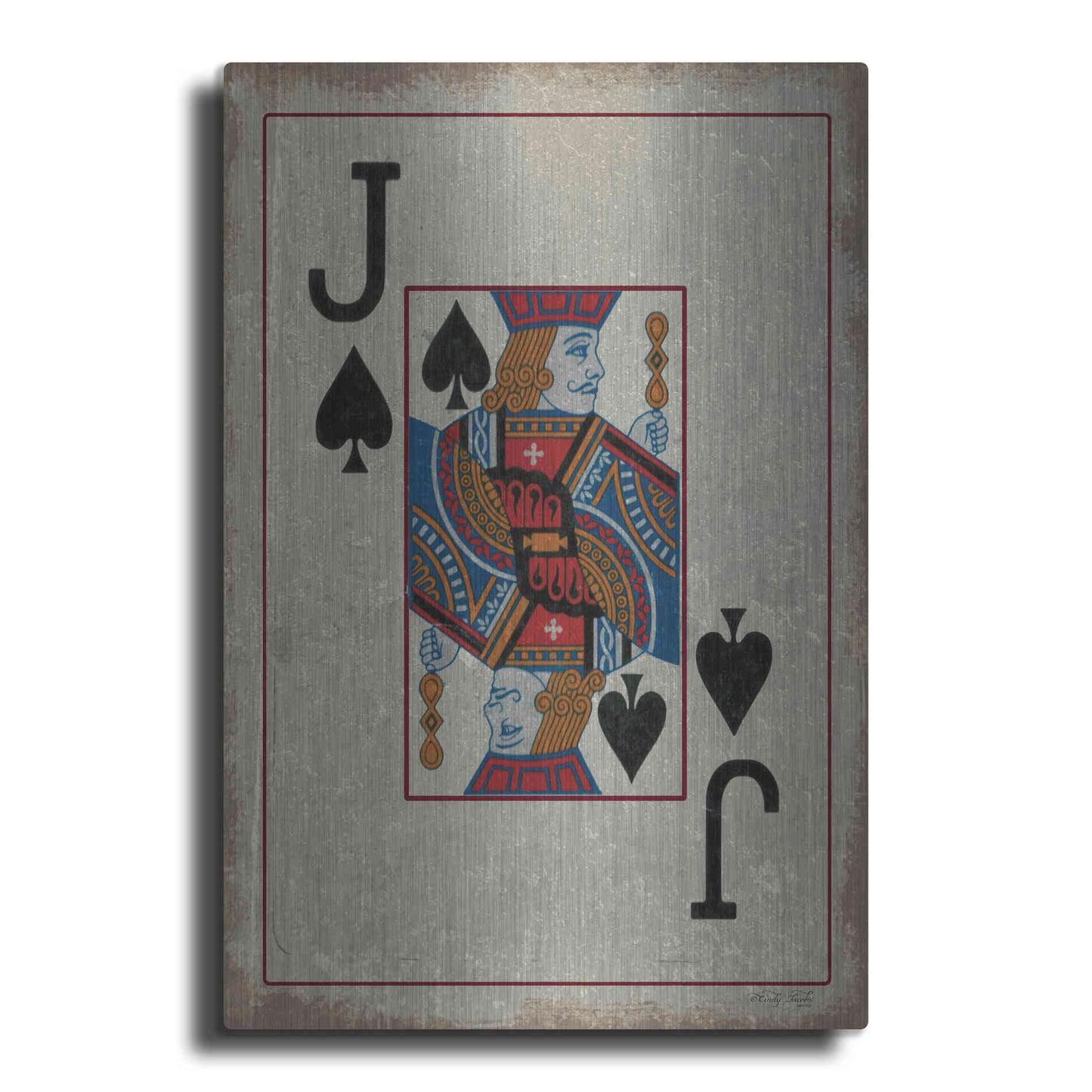 Luxe Metal Art 'Jack of Spades' by Cindy Jacobs, Metal Wall Art