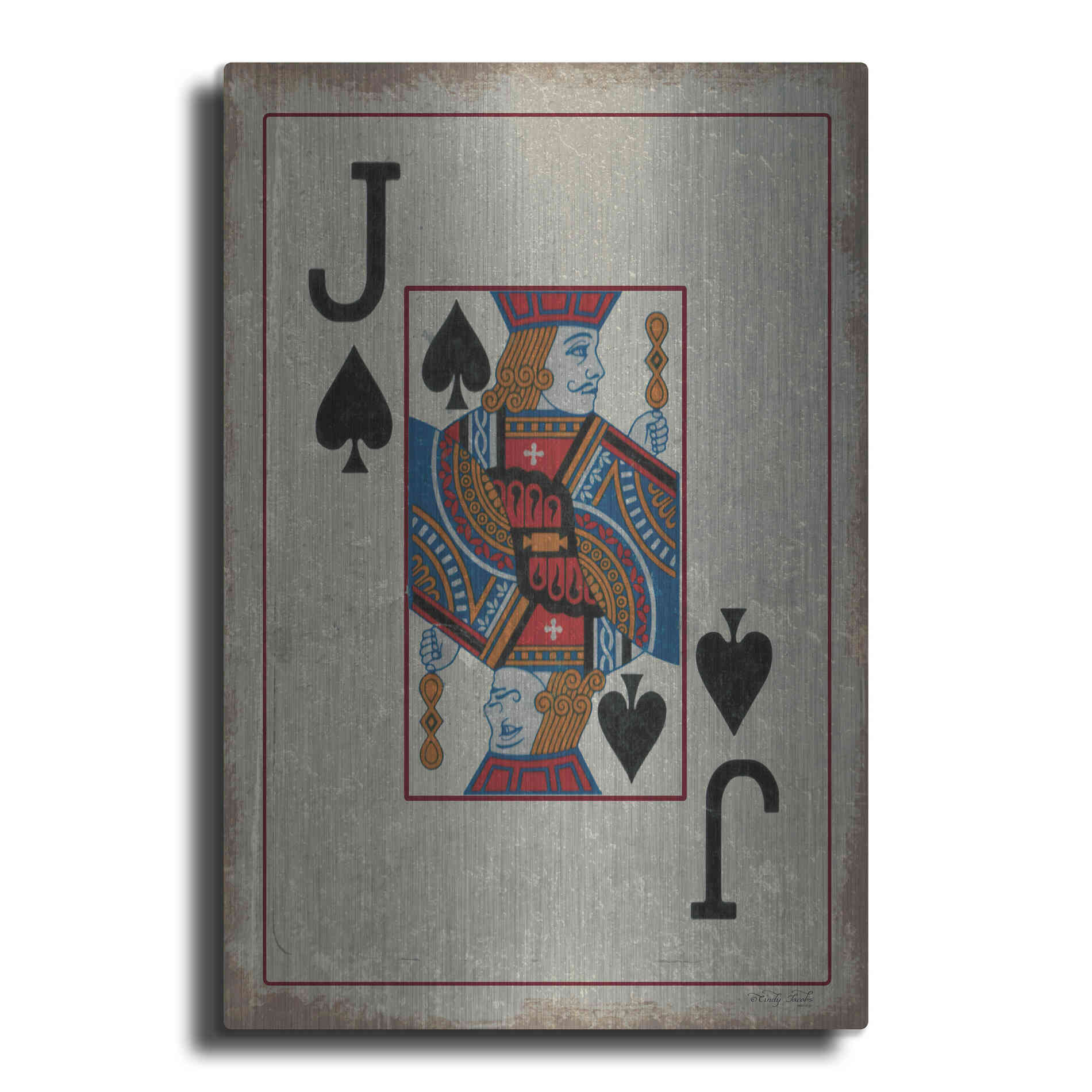 Luxe Metal Art 'Jack of Spades' by Cindy Jacobs, Metal Wall Art