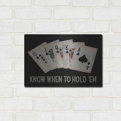 Luxe Metal Art 'Know When to Hold 'em' by Cindy Jacobs, Metal Wall Art,16x12