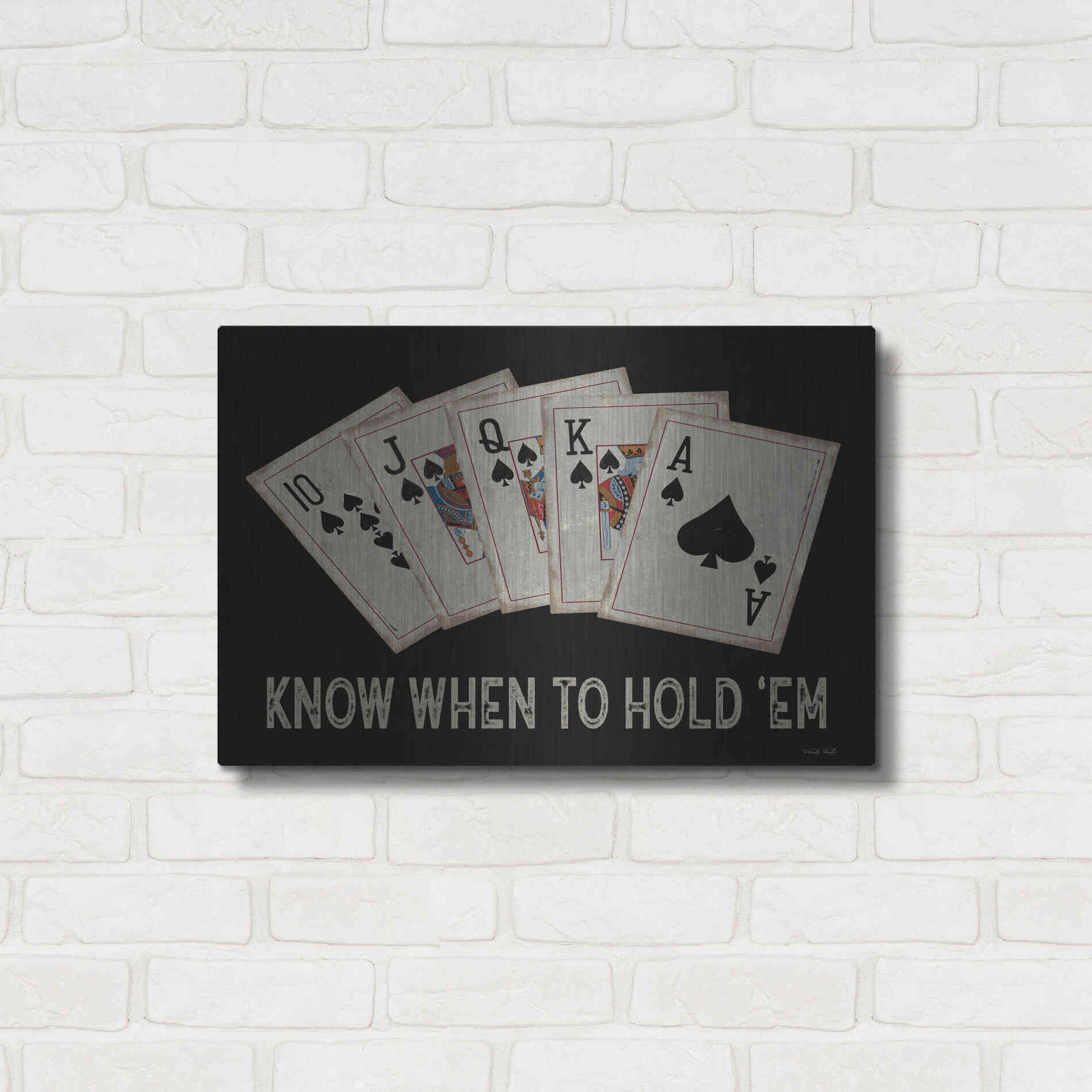 Luxe Metal Art 'Know When to Hold 'em' by Cindy Jacobs, Metal Wall Art,24x16