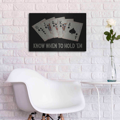 Luxe Metal Art 'Know When to Hold 'em' by Cindy Jacobs, Metal Wall Art,24x16