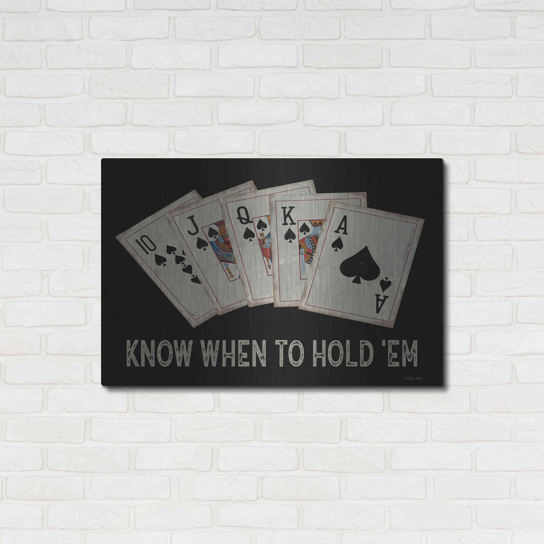 Luxe Metal Art 'Know When to Hold 'em' by Cindy Jacobs, Metal Wall Art,36x24