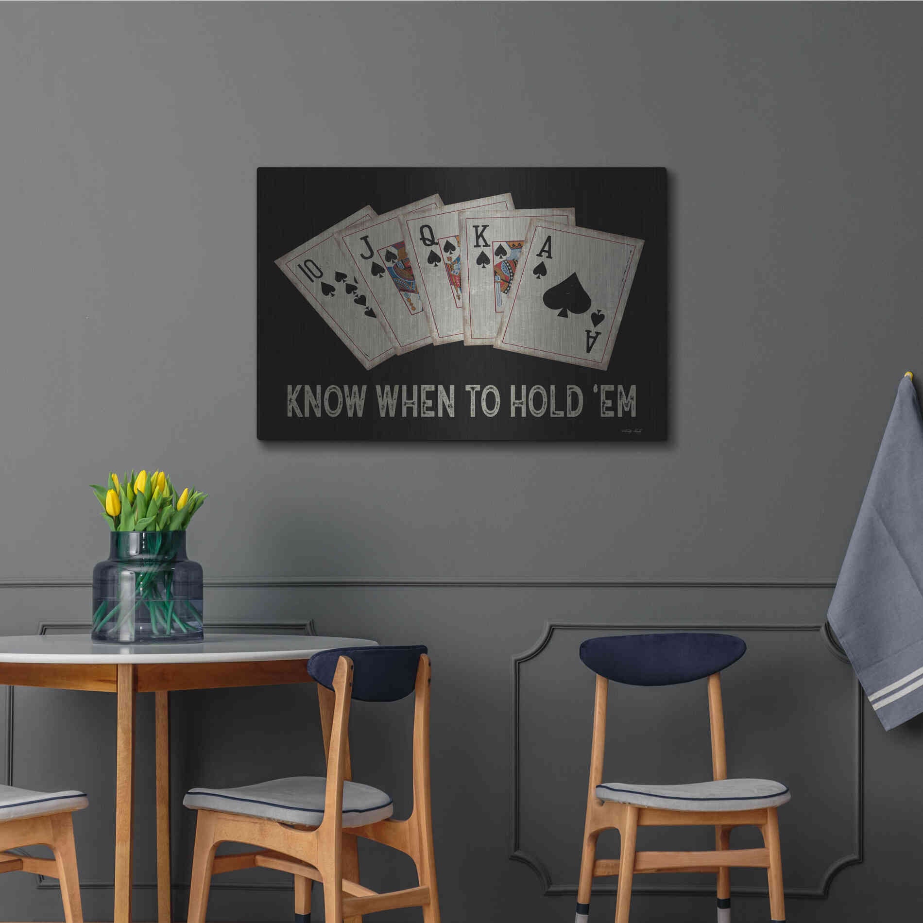 Luxe Metal Art 'Know When to Hold 'em' by Cindy Jacobs, Metal Wall Art,36x24