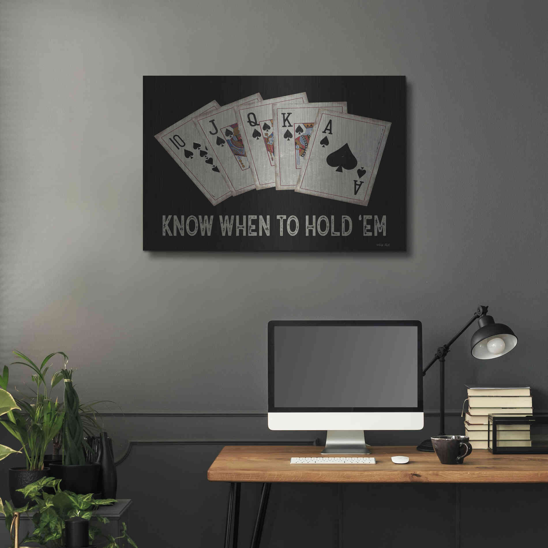 Luxe Metal Art 'Know When to Hold 'em' by Cindy Jacobs, Metal Wall Art,36x24