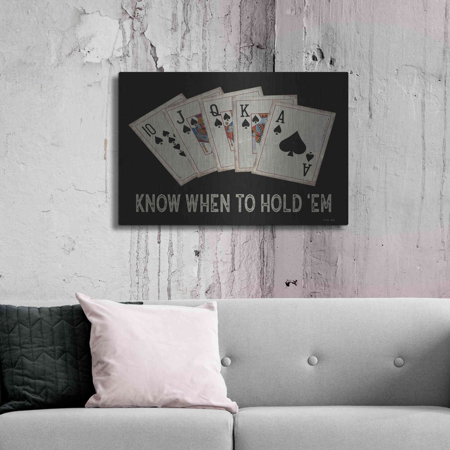 Luxe Metal Art 'Know When to Hold 'em' by Cindy Jacobs, Metal Wall Art,36x24