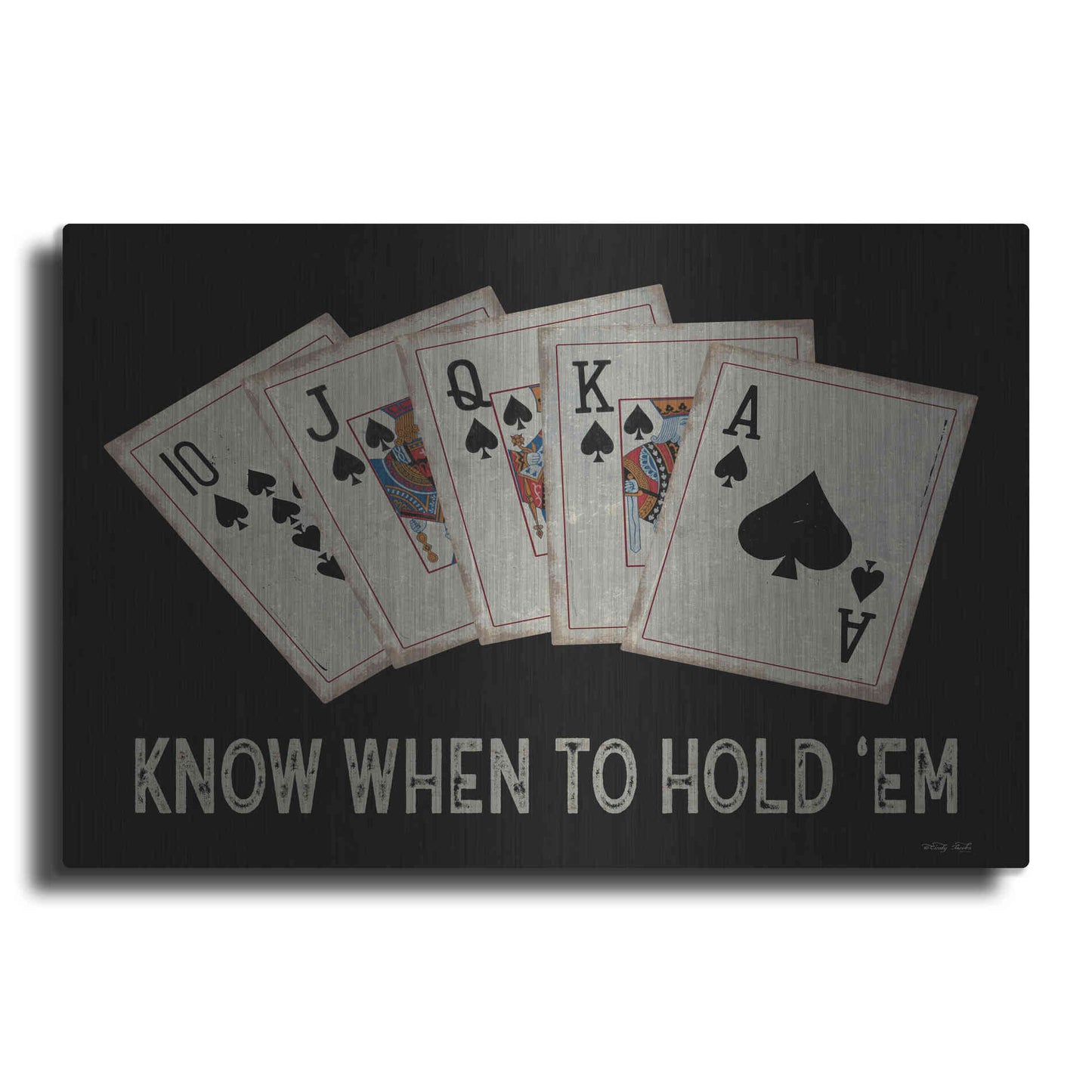 Luxe Metal Art 'Know When to Hold 'em' by Cindy Jacobs, Metal Wall Art