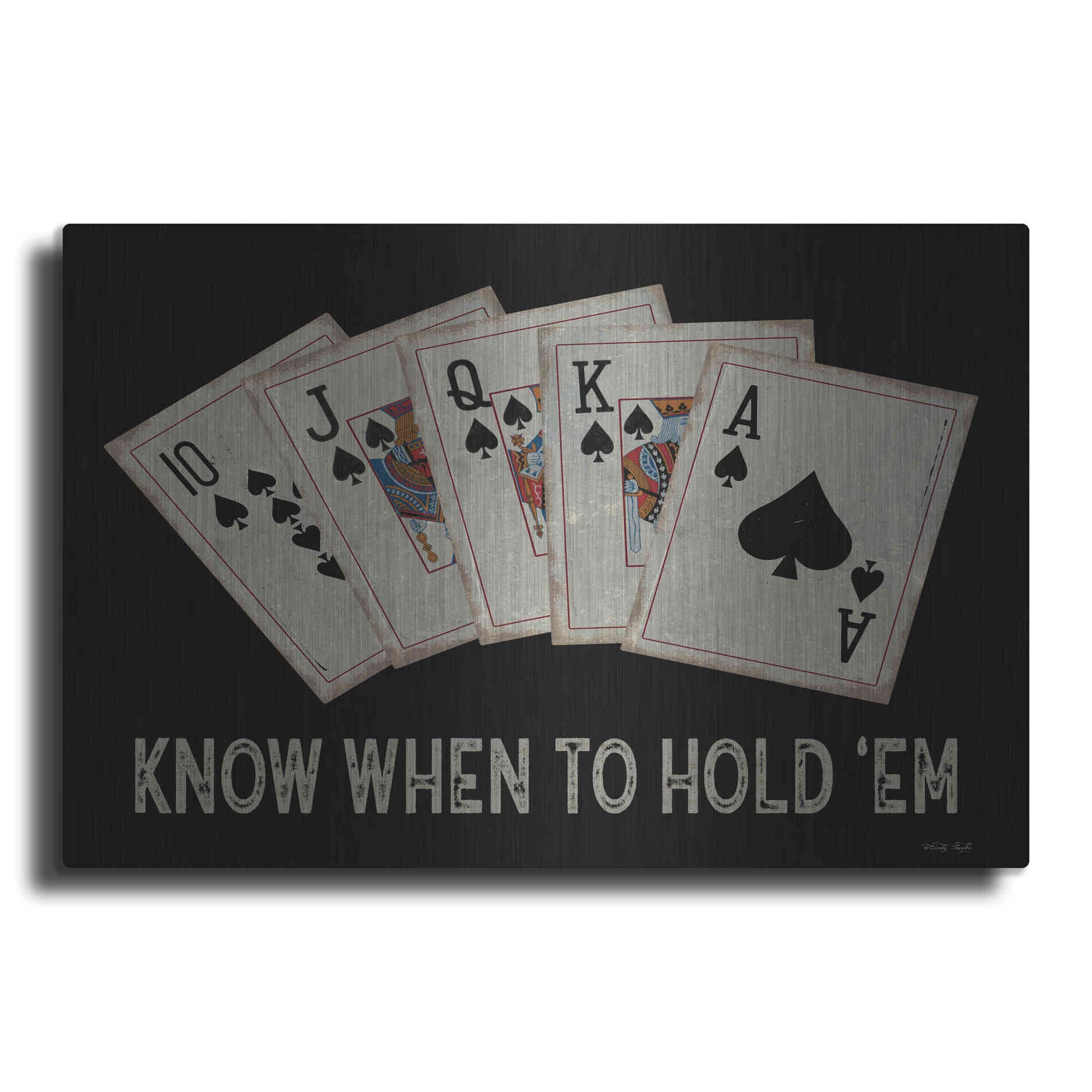 Luxe Metal Art 'Know When to Hold 'em' by Cindy Jacobs, Metal Wall Art