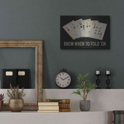 Luxe Metal Art 'Know When to Fold 'em' by Cindy Jacobs, Metal Wall Art,16x12