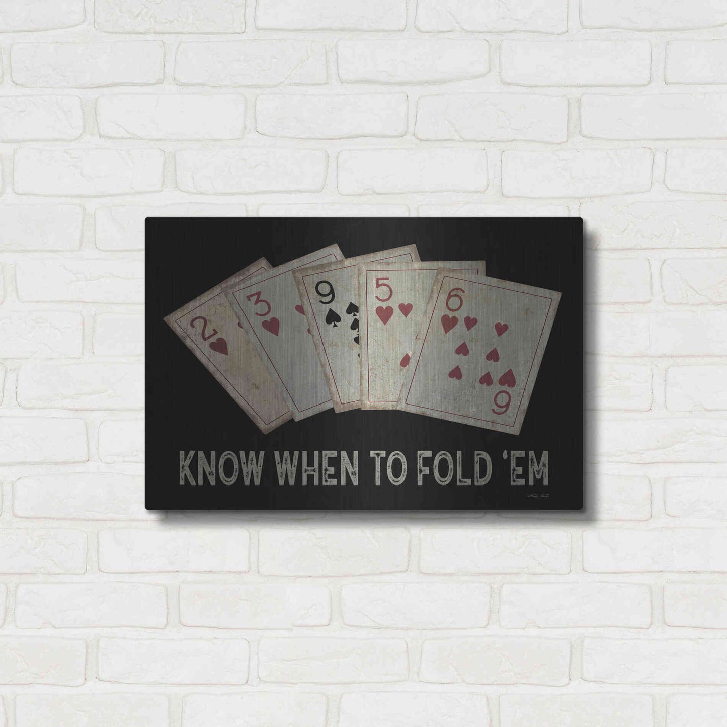 Luxe Metal Art 'Know When to Fold 'em' by Cindy Jacobs, Metal Wall Art,24x16