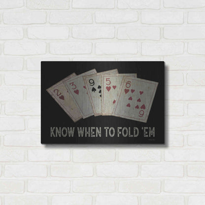 Luxe Metal Art 'Know When to Fold 'em' by Cindy Jacobs, Metal Wall Art,24x16