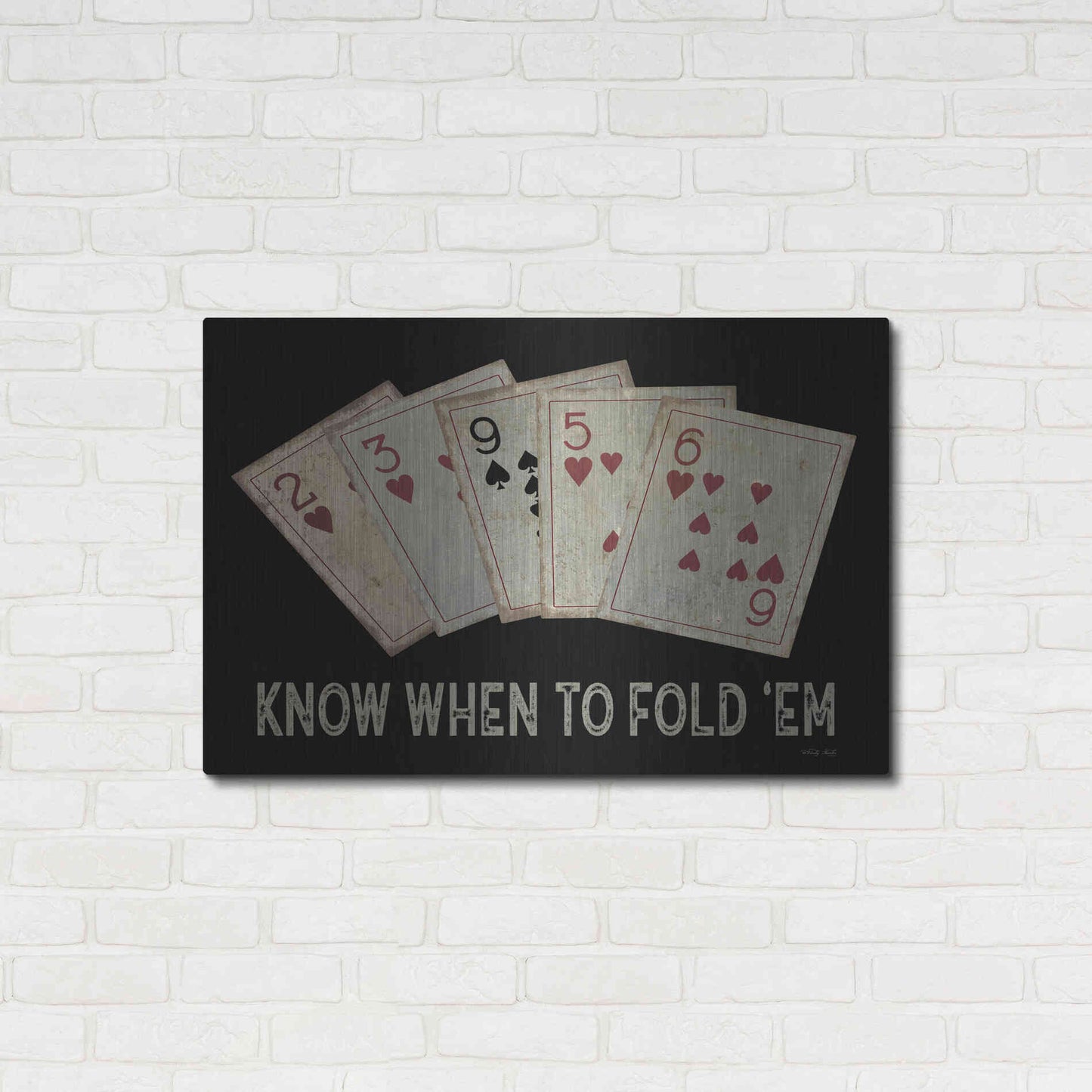 Luxe Metal Art 'Know When to Fold 'em' by Cindy Jacobs, Metal Wall Art,36x24