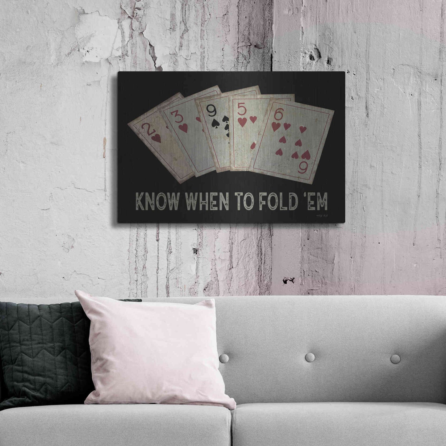 Luxe Metal Art 'Know When to Fold 'em' by Cindy Jacobs, Metal Wall Art,36x24
