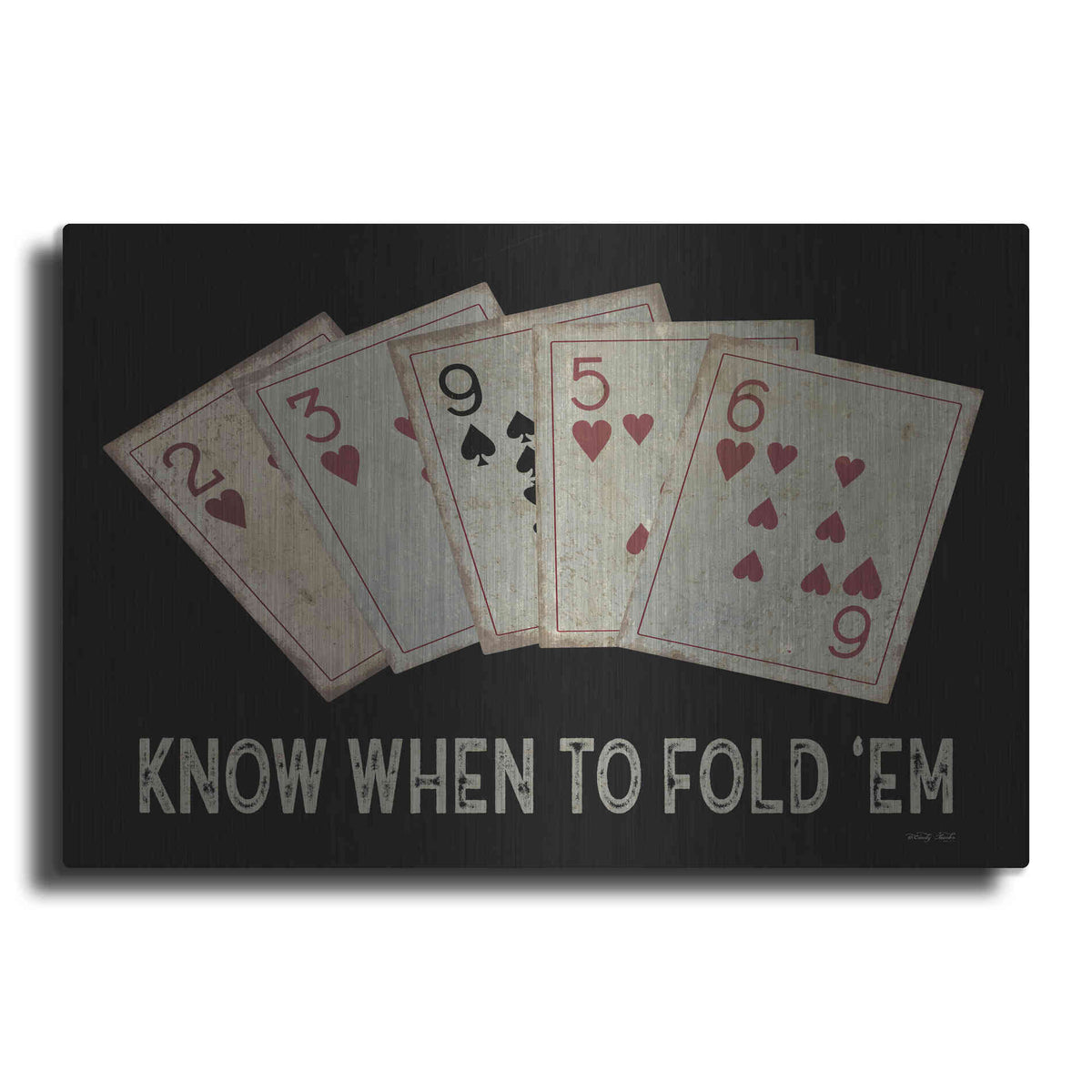 Luxe Metal Art 'Know When to Fold 'em' by Cindy Jacobs, Metal Wall Art