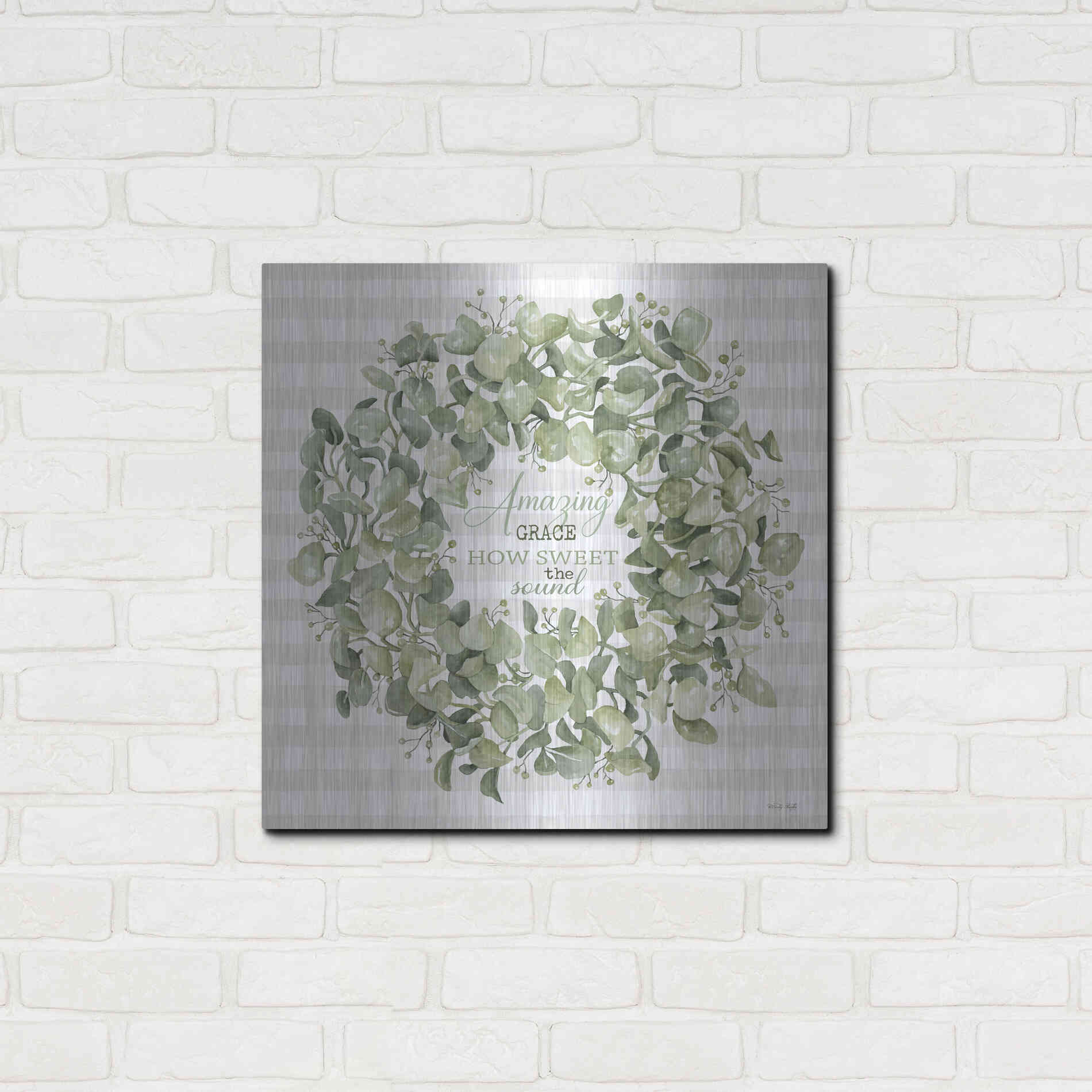 Luxe Metal Art 'Amazing Grace Wreath' by Cindy Jacobs, Metal Wall Art,24x24