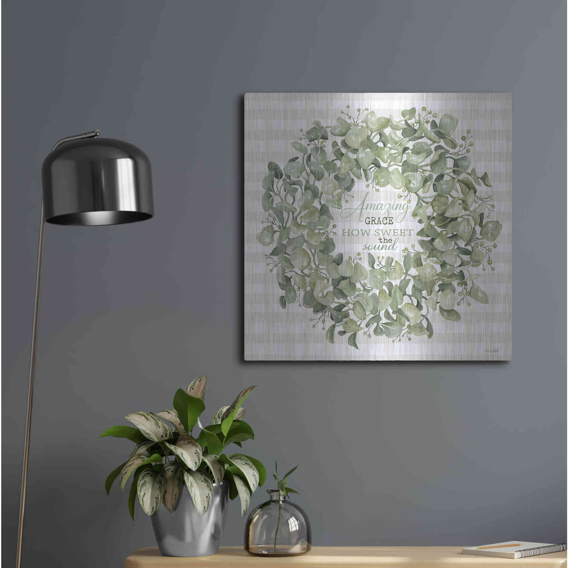 Luxe Metal Art 'Amazing Grace Wreath' by Cindy Jacobs, Metal Wall Art,24x24