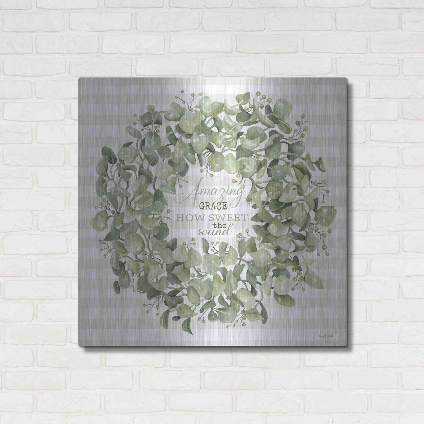 Luxe Metal Art 'Amazing Grace Wreath' by Cindy Jacobs, Metal Wall Art,36x36